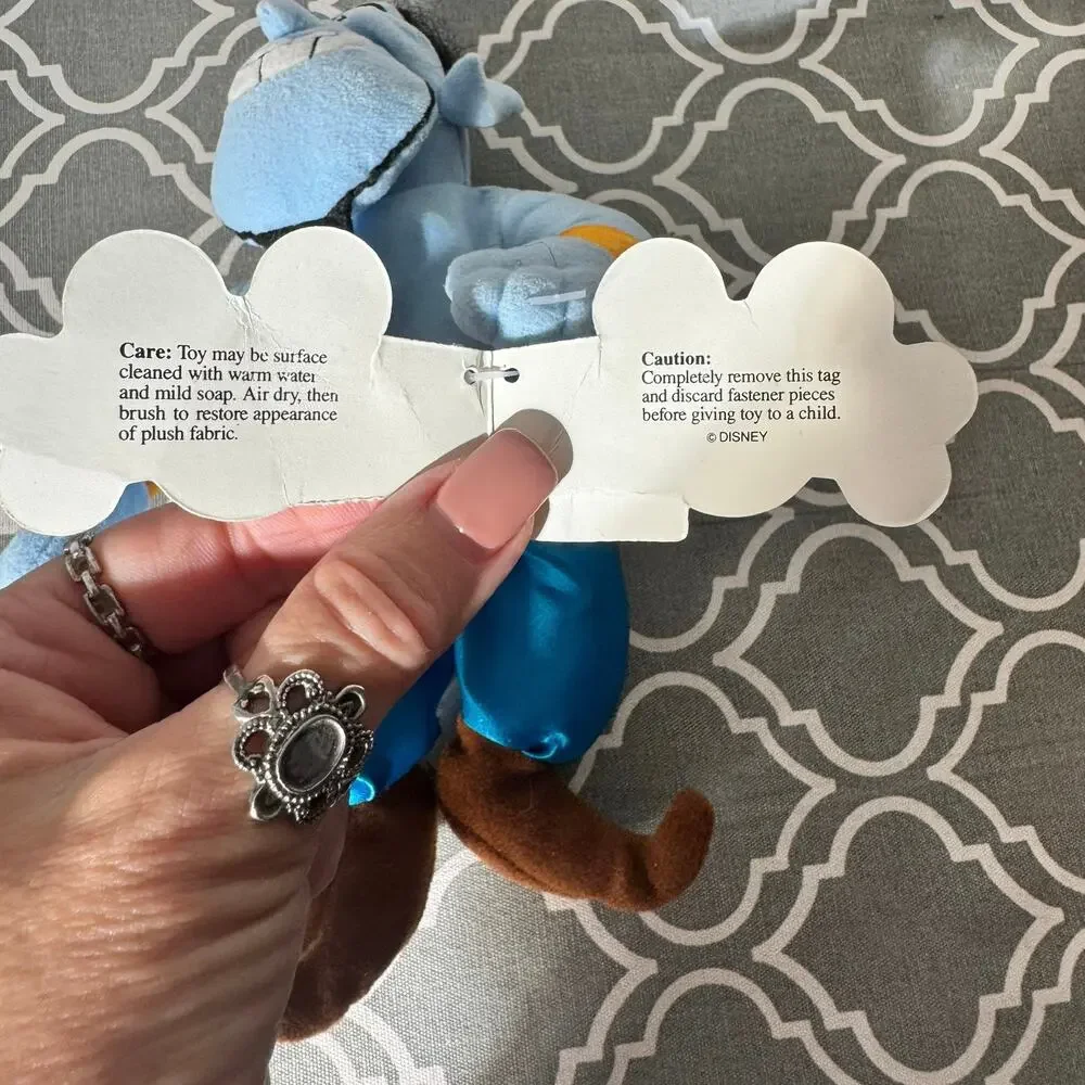 VTG Disney Aladdin Genie Bean Bag Plush Toy Stuffed Animal Collectable Gift Blue